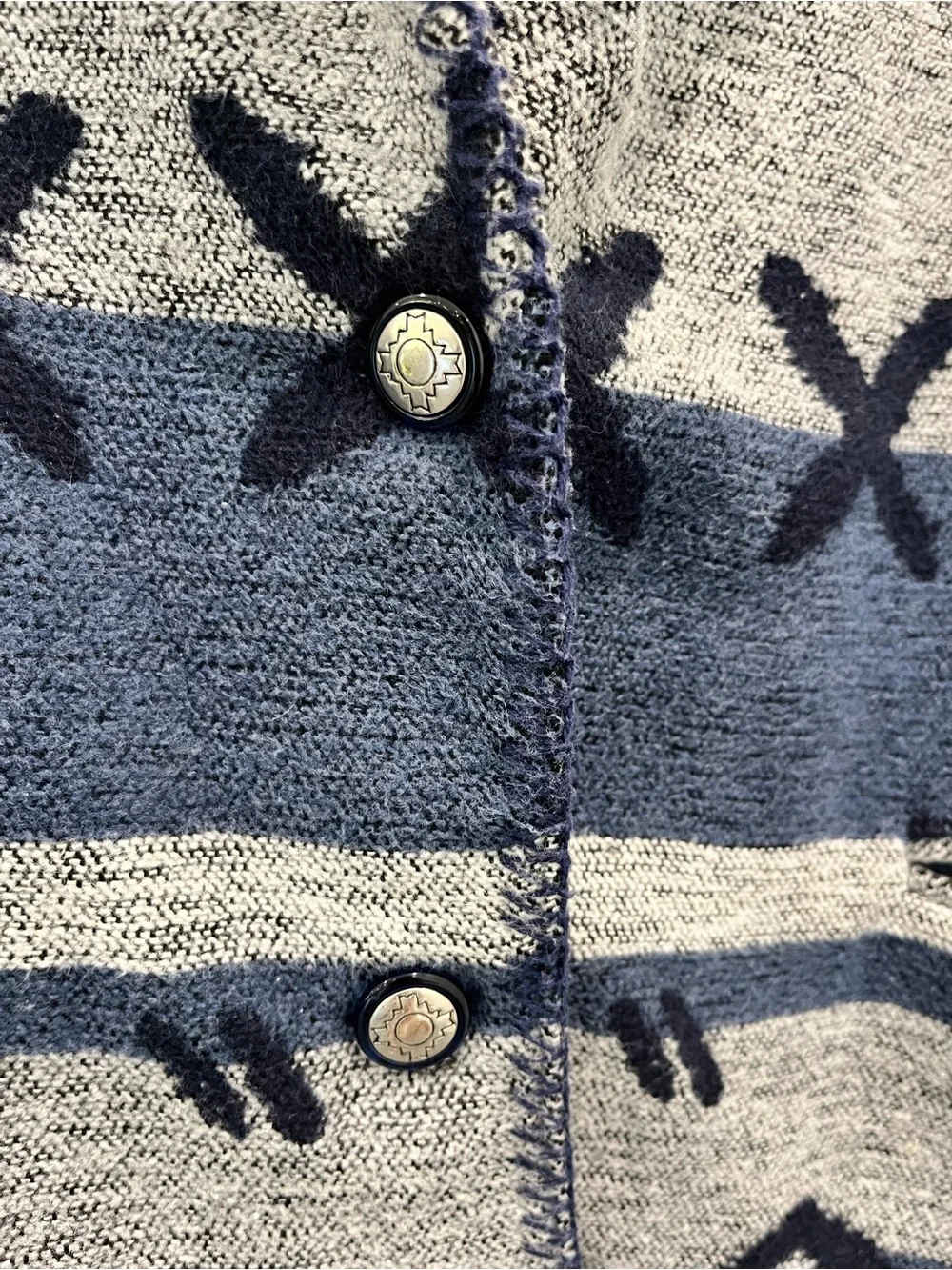 DAVID PAUL Vintage Southwestern Aztec Patterned Blazer with Metal Buttons